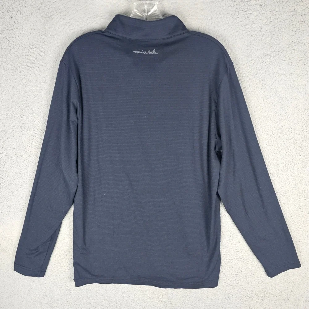 Travis Mathew Pullover Mens M Blue Heathered Quarter Zip Long Sleeve Golf Top